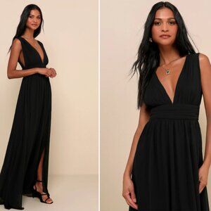 NWOT Lulus Heavenly Hues Black Maxi Dress